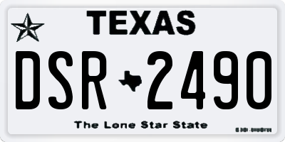 TX license plate DSR2490