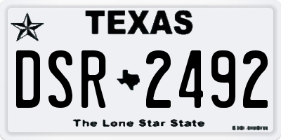 TX license plate DSR2492
