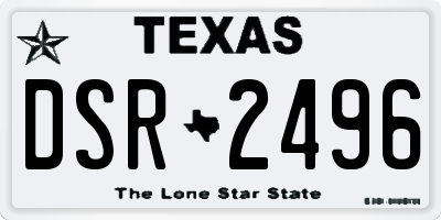 TX license plate DSR2496