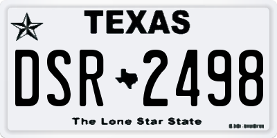 TX license plate DSR2498
