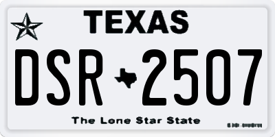 TX license plate DSR2507