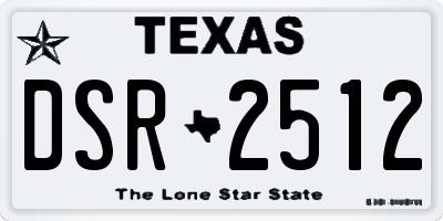 TX license plate DSR2512
