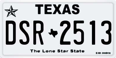TX license plate DSR2513
