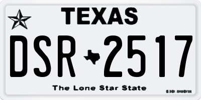 TX license plate DSR2517