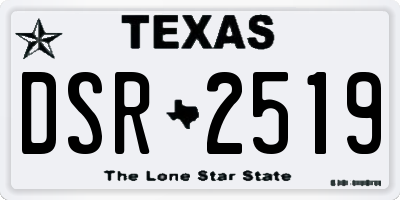TX license plate DSR2519