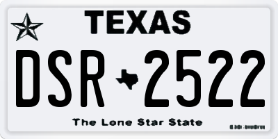 TX license plate DSR2522