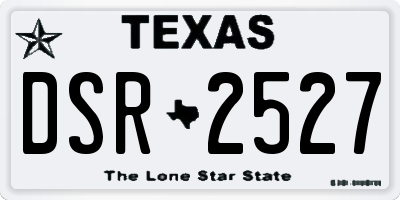 TX license plate DSR2527