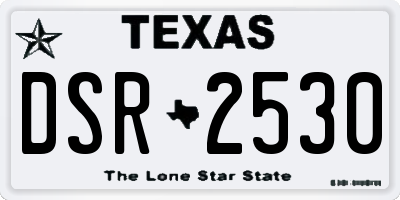 TX license plate DSR2530