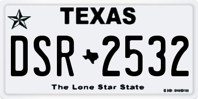 TX license plate DSR2532