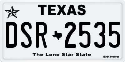 TX license plate DSR2535