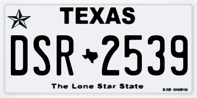 TX license plate DSR2539