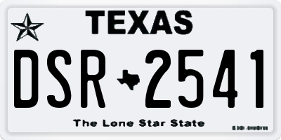 TX license plate DSR2541