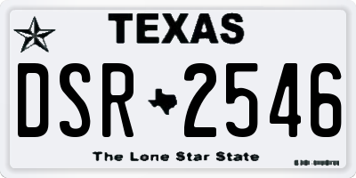 TX license plate DSR2546