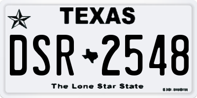 TX license plate DSR2548