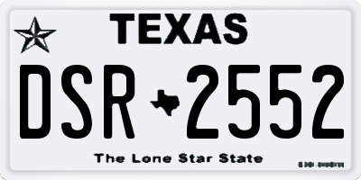 TX license plate DSR2552