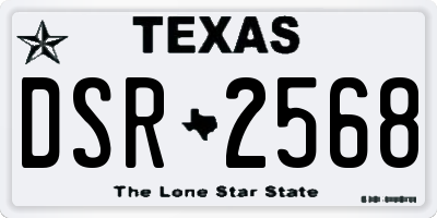 TX license plate DSR2568
