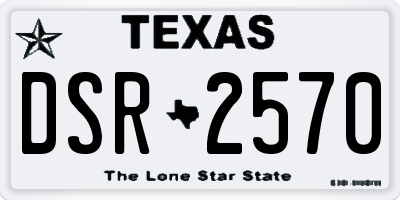 TX license plate DSR2570