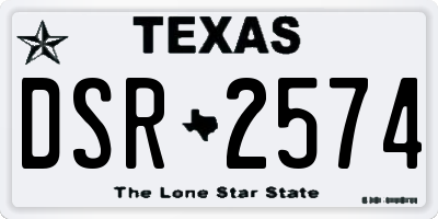TX license plate DSR2574