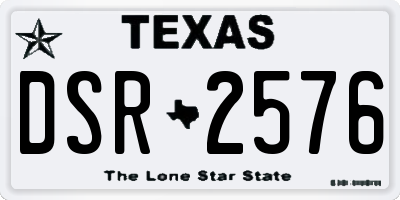 TX license plate DSR2576