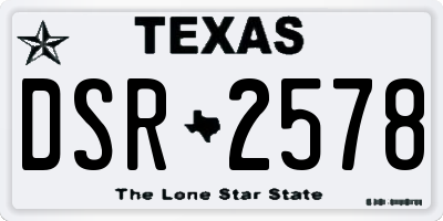 TX license plate DSR2578