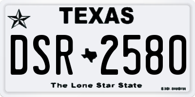 TX license plate DSR2580