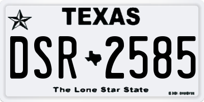 TX license plate DSR2585