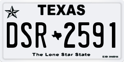 TX license plate DSR2591