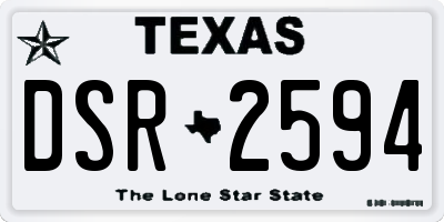 TX license plate DSR2594