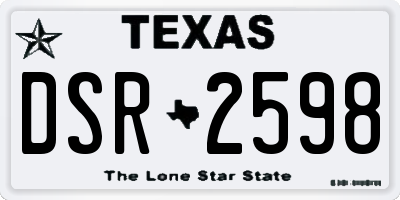TX license plate DSR2598
