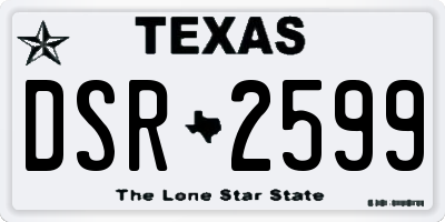 TX license plate DSR2599