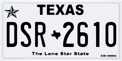 TX license plate DSR2610