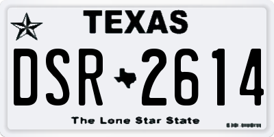 TX license plate DSR2614