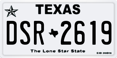 TX license plate DSR2619