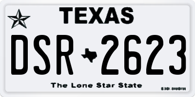 TX license plate DSR2623