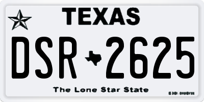 TX license plate DSR2625