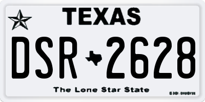 TX license plate DSR2628