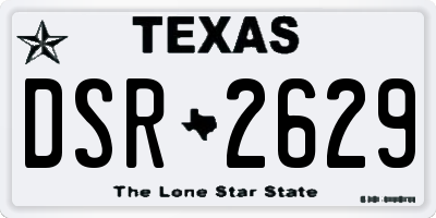 TX license plate DSR2629
