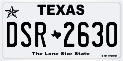 TX license plate DSR2630