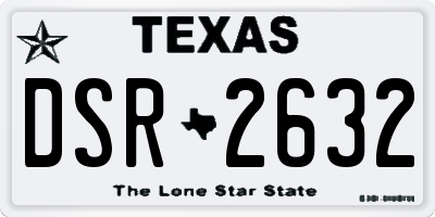 TX license plate DSR2632