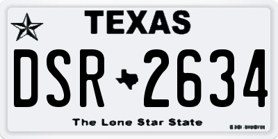 TX license plate DSR2634