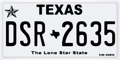 TX license plate DSR2635