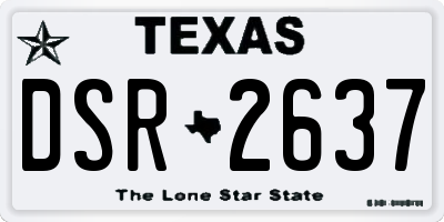 TX license plate DSR2637