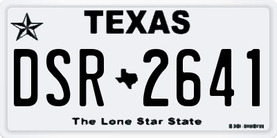 TX license plate DSR2641