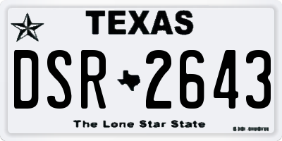 TX license plate DSR2643