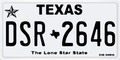 TX license plate DSR2646