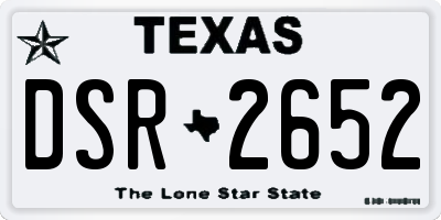 TX license plate DSR2652