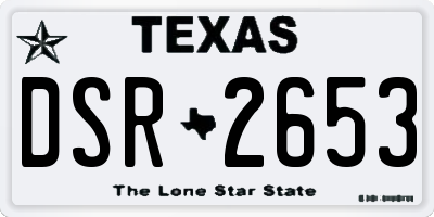 TX license plate DSR2653