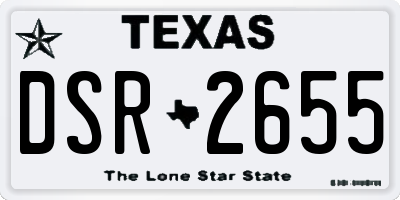 TX license plate DSR2655