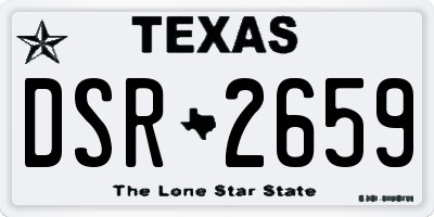 TX license plate DSR2659