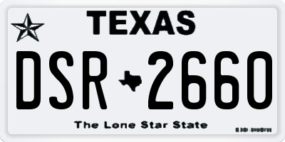TX license plate DSR2660